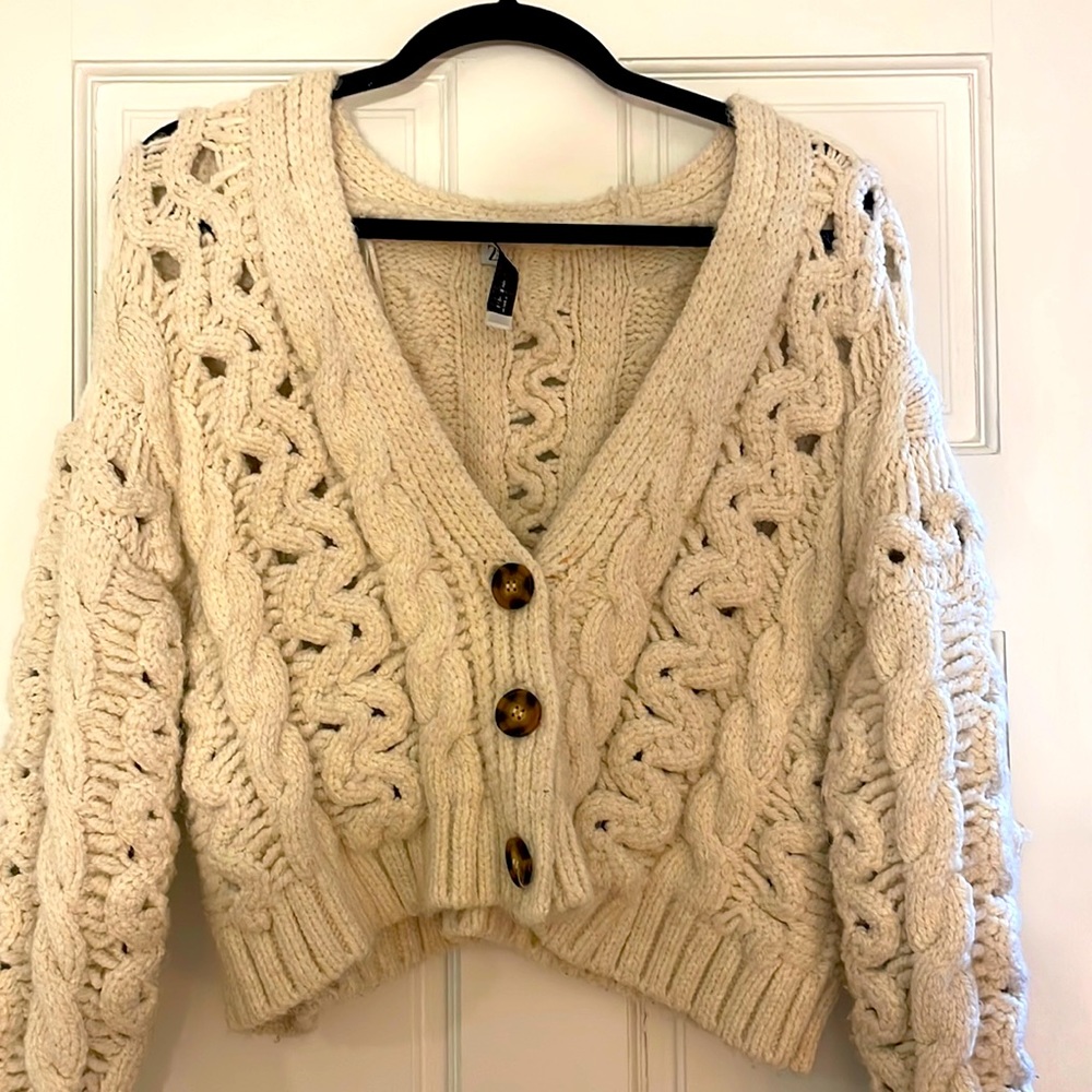 Zara chunky cream cardigan, size small